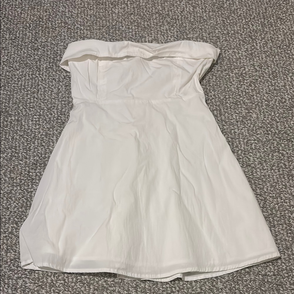 Indah White Strapless Ruffled Sundress